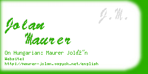 jolan maurer business card